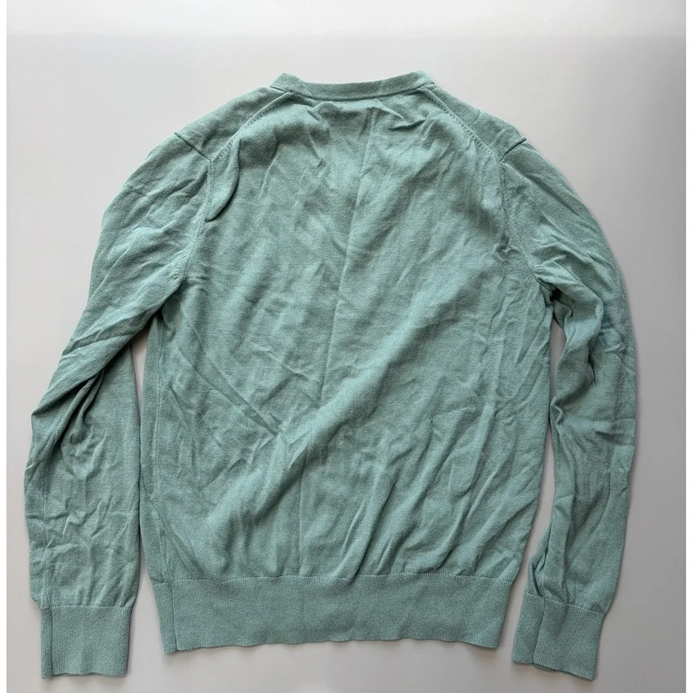 Banana Republic Luxury Silk Cotton Cashmere VNeck Sweater Sage Green Men's Small